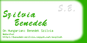 szilvia benedek business card
